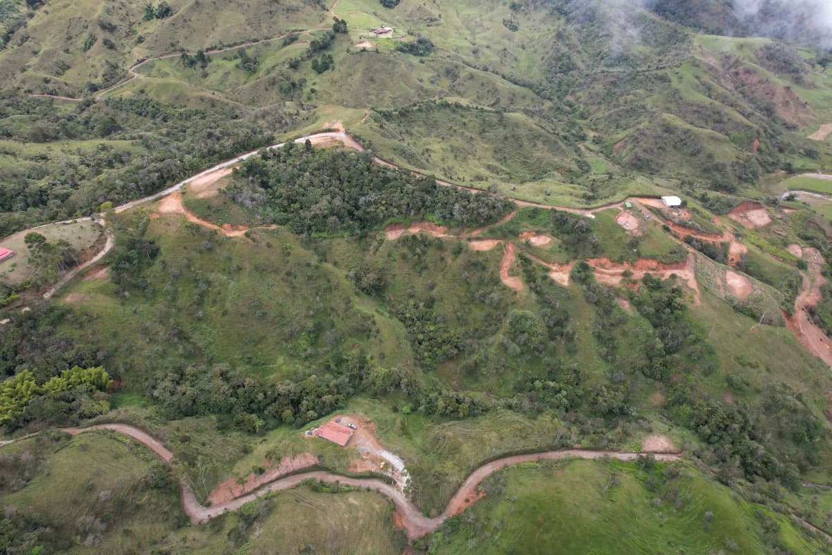 Vista aérea del desarrollo de lotes